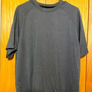 Men’s dark grey work out shirt.